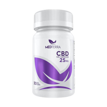 Medterra CBD Oil 25mg Gelcaps 30ct Bottle